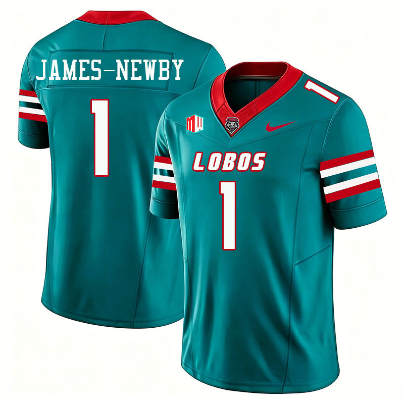 New Mexico Lobos #1 Keyshawn James-Newby College Football Jerseys,Uniforms-Turquoise